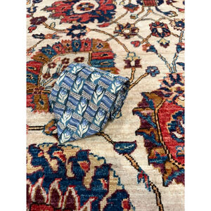 Men Vintage Perry Ellis Preppy Geometric USA Made Silk Necktie